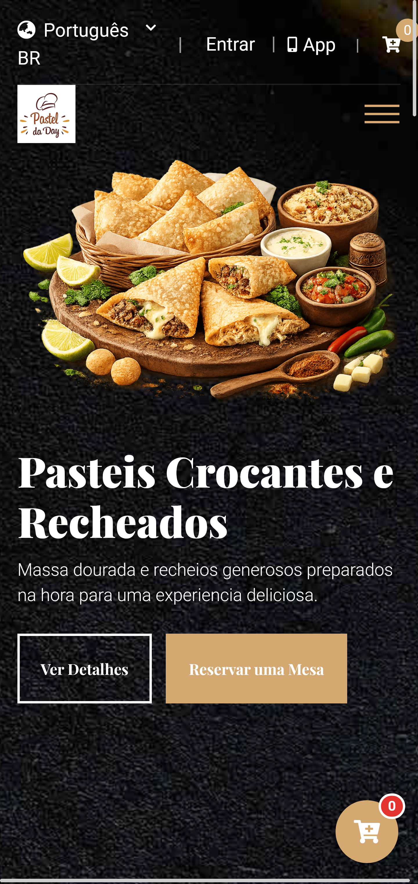 Cardápio QuickScanMenu de uma pastelaria